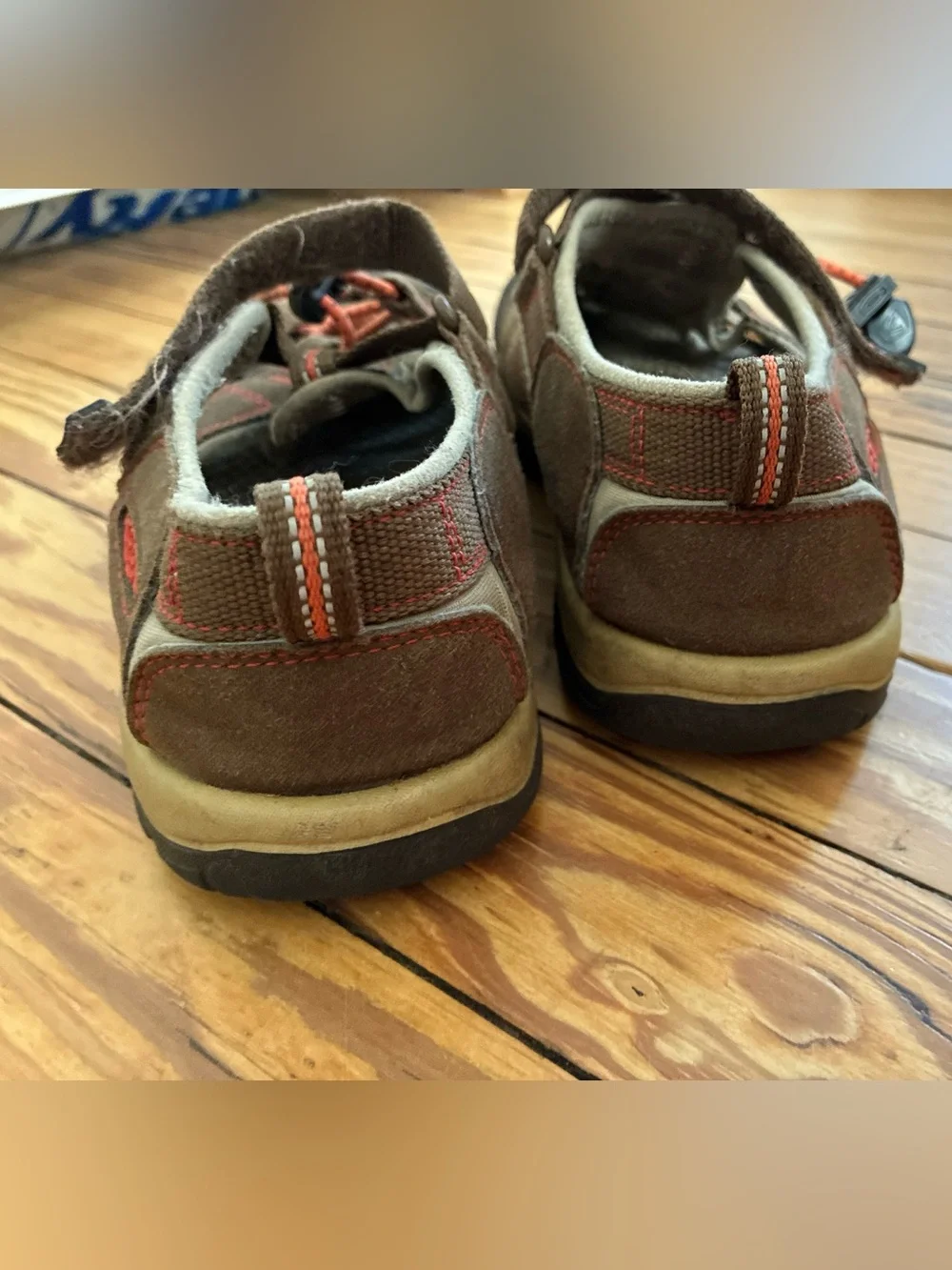 Kids Keen Newport Brown and Orange Outdoor Sandals, size 5
